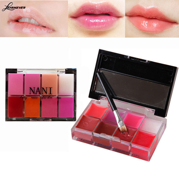 8 Colors Nude Lip Gloss Palette Lipstick Set Brand Makeup Waterproof Tint Lip Stick Baby Lip Korean Cosmetic M02727