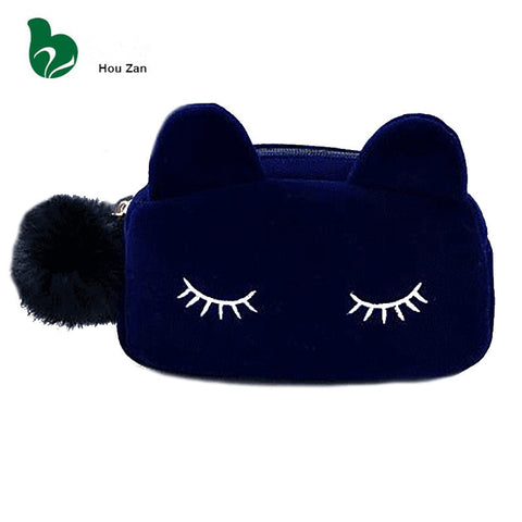 Cute Cat Neceser Beautician Vanity Trip Travel Toiletry Make Up Makeup Suitcase Case Storage Pouch Women Cosmetic Bag Organizer