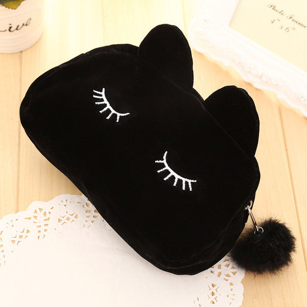 Cute Cat Neceser Beautician Vanity Trip Travel Toiletry Make Up Makeup Suitcase Case Storage Pouch Women Cosmetic Bag Organizer