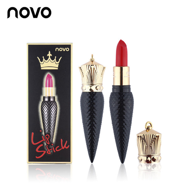 NOVO Korean Crown Lipstick Nonstick Waterproof Moisturize Matte Lip Stick Tint Red Nude Make Up Cosmetics Lip Makeup 1PC