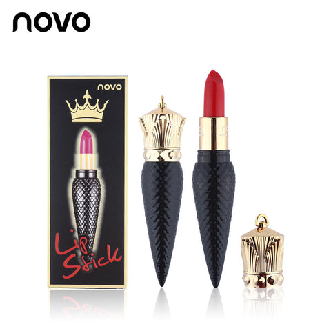 NOVO Korean Crown Lipstick Nonstick Waterproof Moisturize Matte Lip Stick Tint Red Nude Make Up Cosmetics Lip Makeup 1PC