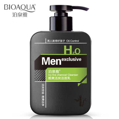 BIOAQUA Facial cleanser  cool live charcoal cleanser Face  care  Man face care Face Washing Product  Cleanser