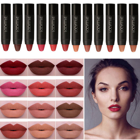 FOCALLURE Brand Rose Red Nude Lip Makeup Velvet Long lasting Matte Lipstick Waterproof Lipstick Pencil Korean Cosmetics