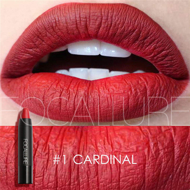 FOCALLURE Brand Rose Red Nude Lip Makeup Velvet Long lasting Matte Lipstick Waterproof Lipstick Pencil Korean Cosmetics