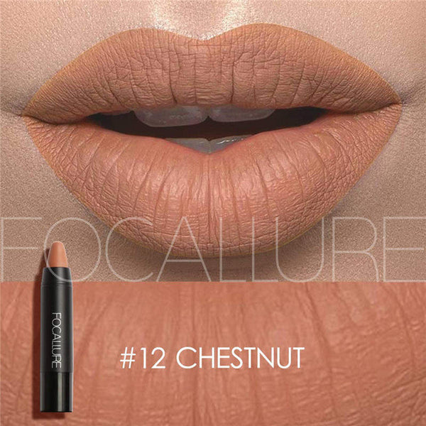 FOCALLURE Brand Rose Red Nude Lip Makeup Velvet Long lasting Matte Lipstick Waterproof Lipstick Pencil Korean Cosmetics