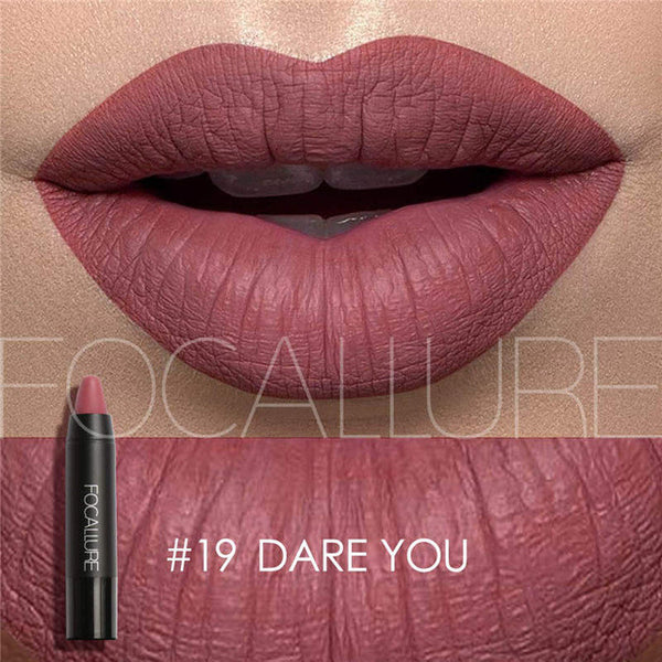 FOCALLURE Brand Rose Red Nude Lip Makeup Velvet Long lasting Matte Lipstick Waterproof Lipstick Pencil Korean Cosmetics