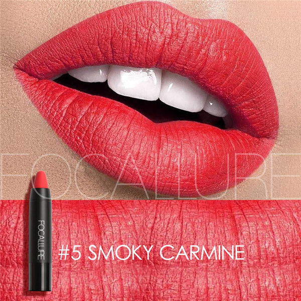 FOCALLURE Brand Rose Red Nude Lip Makeup Velvet Long lasting Matte Lipstick Waterproof Lipstick Pencil Korean Cosmetics