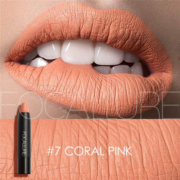 FOCALLURE Brand Rose Red Nude Lip Makeup Velvet Long lasting Matte Lipstick Waterproof Lipstick Pencil Korean Cosmetics