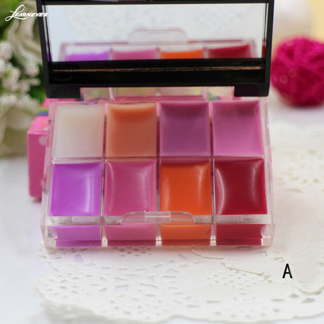 8 Colors Nude Lip Gloss Palette Lipstick Set Brand Makeup Waterproof Tint Lip Stick Baby Lip Korean Cosmetic M02727