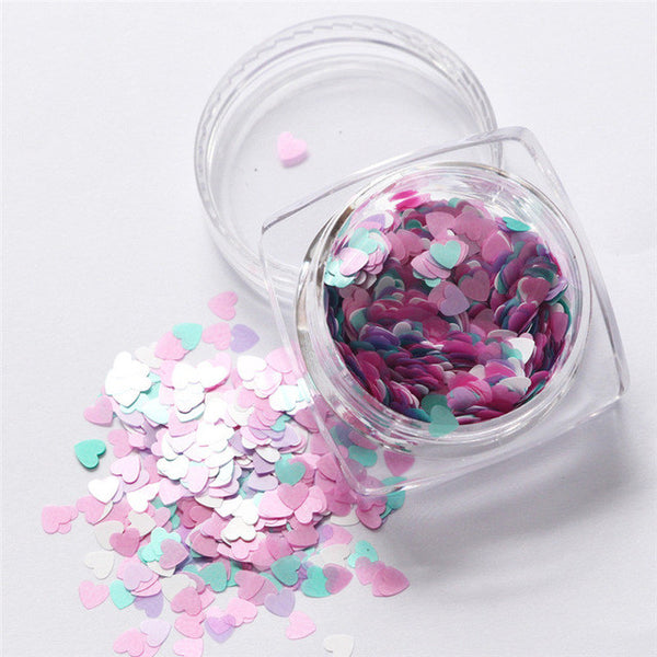 Lop Top  1pc  7g Mixed Heart Thin Nail Art Glitter Paillette Nail TipGel Polish Decoration 2017 top sell