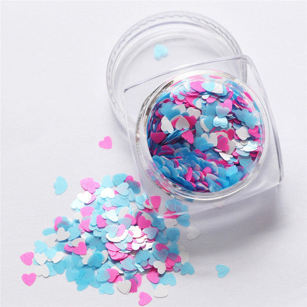 Lop Top  1pc  7g Mixed Heart Thin Nail Art Glitter Paillette Nail TipGel Polish Decoration 2017 top sell