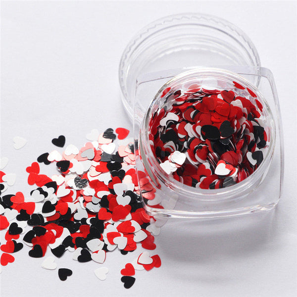 Lop Top  1pc  7g Mixed Heart Thin Nail Art Glitter Paillette Nail TipGel Polish Decoration 2017 top sell