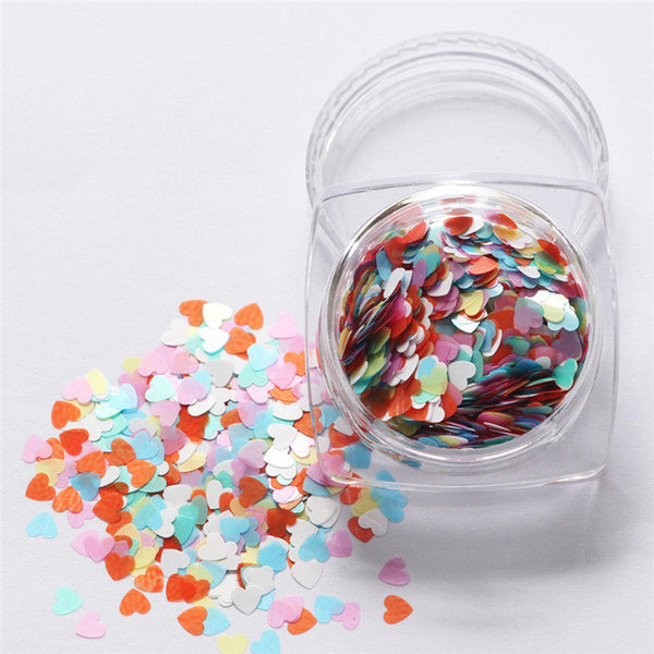 Lop Top  1pc  7g Mixed Heart Thin Nail Art Glitter Paillette Nail TipGel Polish Decoration 2017 top sell