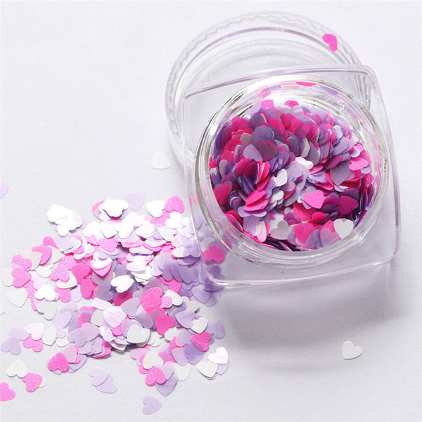 Lop Top  1pc  7g Mixed Heart Thin Nail Art Glitter Paillette Nail TipGel Polish Decoration 2017 top sell