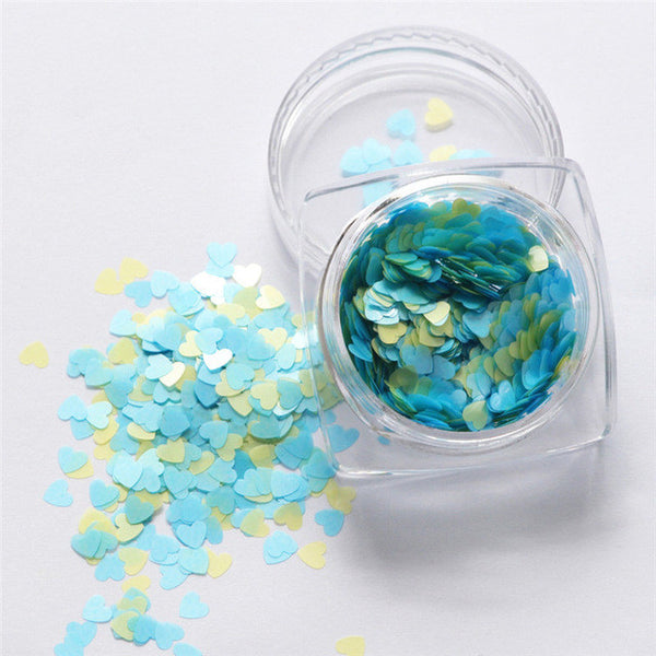 Lop Top  1pc  7g Mixed Heart Thin Nail Art Glitter Paillette Nail TipGel Polish Decoration 2017 top sell