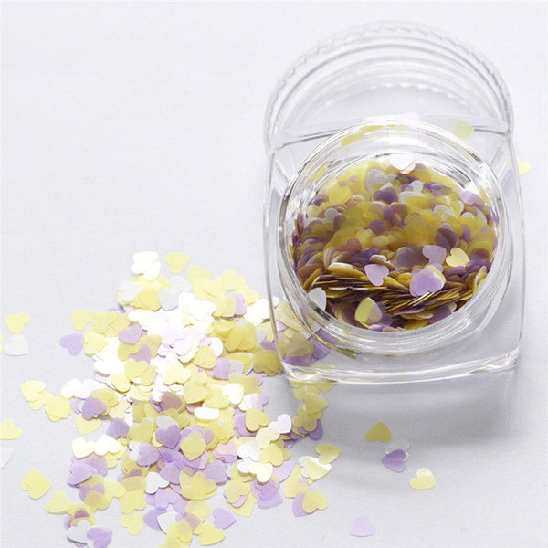 Lop Top  1pc  7g Mixed Heart Thin Nail Art Glitter Paillette Nail TipGel Polish Decoration 2017 top sell