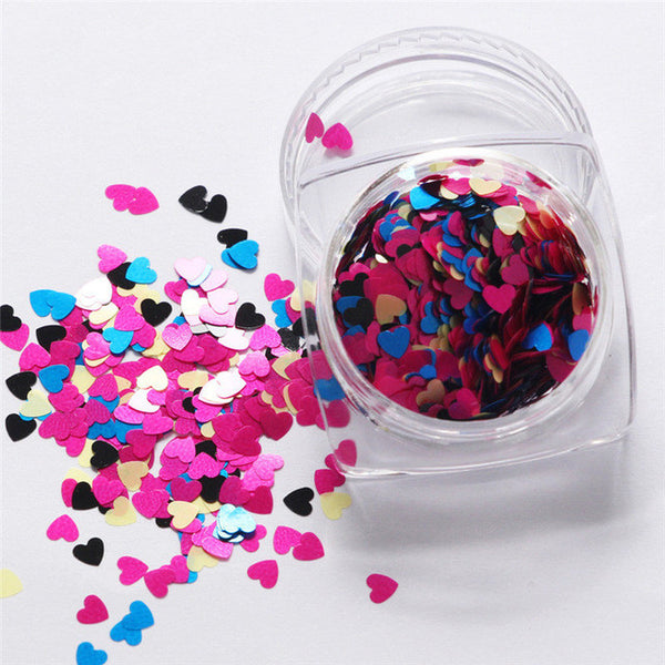Lop Top  1pc  7g Mixed Heart Thin Nail Art Glitter Paillette Nail TipGel Polish Decoration 2017 top sell