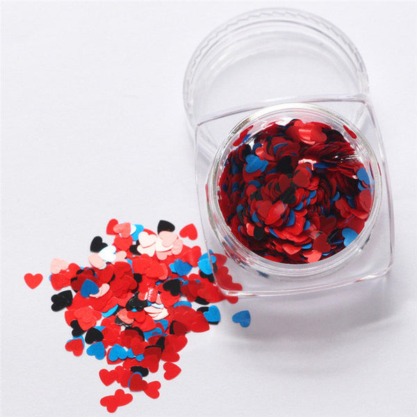 Lop Top  1pc  7g Mixed Heart Thin Nail Art Glitter Paillette Nail TipGel Polish Decoration 2017 top sell