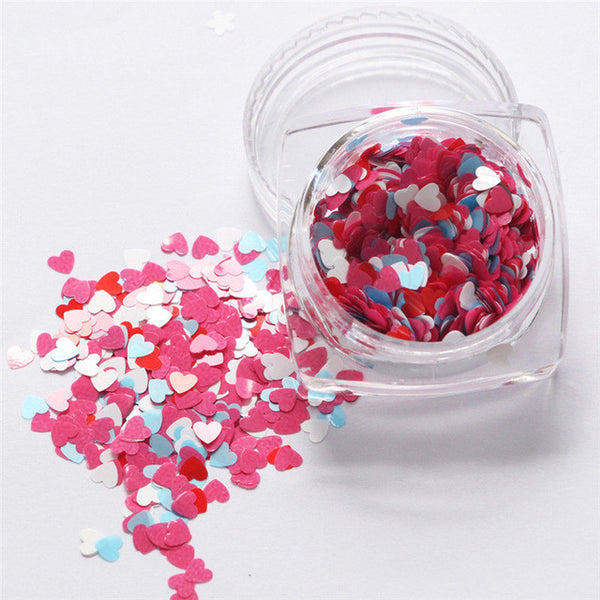 Lop Top  1pc  7g Mixed Heart Thin Nail Art Glitter Paillette Nail TipGel Polish Decoration 2017 top sell