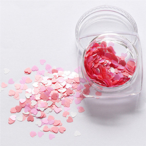 Lop Top  1pc  7g Mixed Heart Thin Nail Art Glitter Paillette Nail TipGel Polish Decoration 2017 top sell