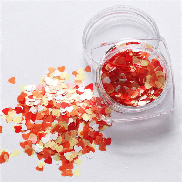 Lop Top  1pc  7g Mixed Heart Thin Nail Art Glitter Paillette Nail TipGel Polish Decoration 2017 top sell