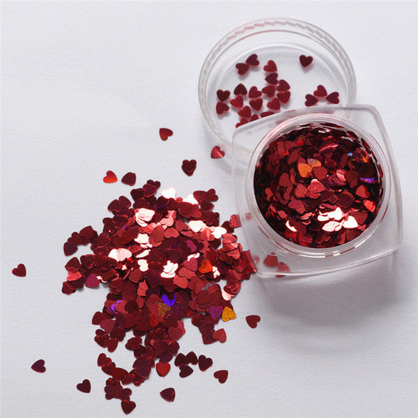 Lop Top  1pc  7g Mixed Heart Thin Nail Art Glitter Paillette Nail TipGel Polish Decoration 2017 top sell