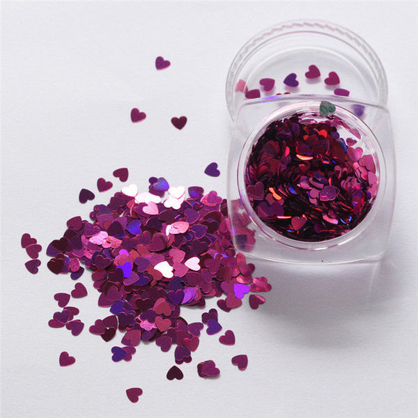 Lop Top  1pc  7g Mixed Heart Thin Nail Art Glitter Paillette Nail TipGel Polish Decoration 2017 top sell