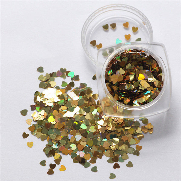 Lop Top  1pc  7g Mixed Heart Thin Nail Art Glitter Paillette Nail TipGel Polish Decoration 2017 top sell