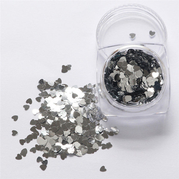 Lop Top  1pc  7g Mixed Heart Thin Nail Art Glitter Paillette Nail TipGel Polish Decoration 2017 top sell