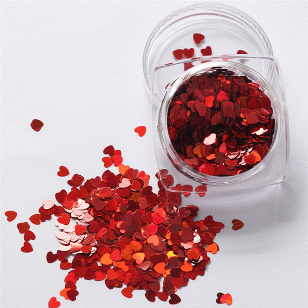 Lop Top  1pc  7g Mixed Heart Thin Nail Art Glitter Paillette Nail TipGel Polish Decoration 2017 top sell