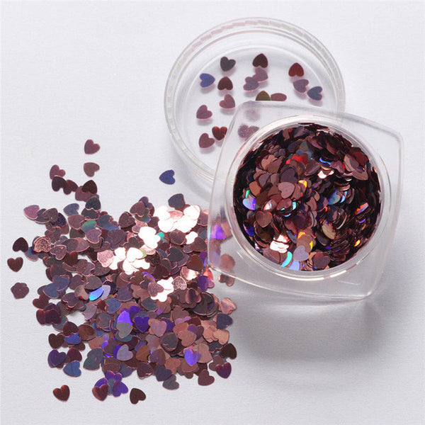 Lop Top  1pc  7g Mixed Heart Thin Nail Art Glitter Paillette Nail TipGel Polish Decoration 2017 top sell