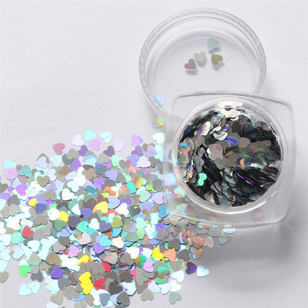Lop Top  1pc  7g Mixed Heart Thin Nail Art Glitter Paillette Nail TipGel Polish Decoration 2017 top sell