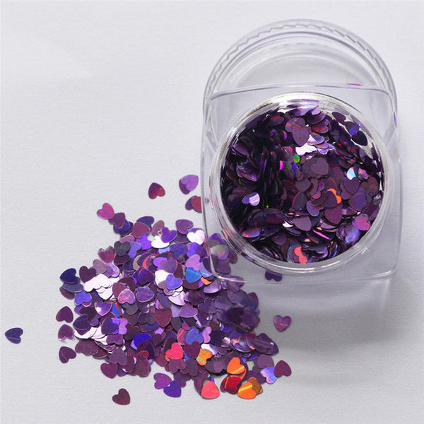 Lop Top  1pc  7g Mixed Heart Thin Nail Art Glitter Paillette Nail TipGel Polish Decoration 2017 top sell